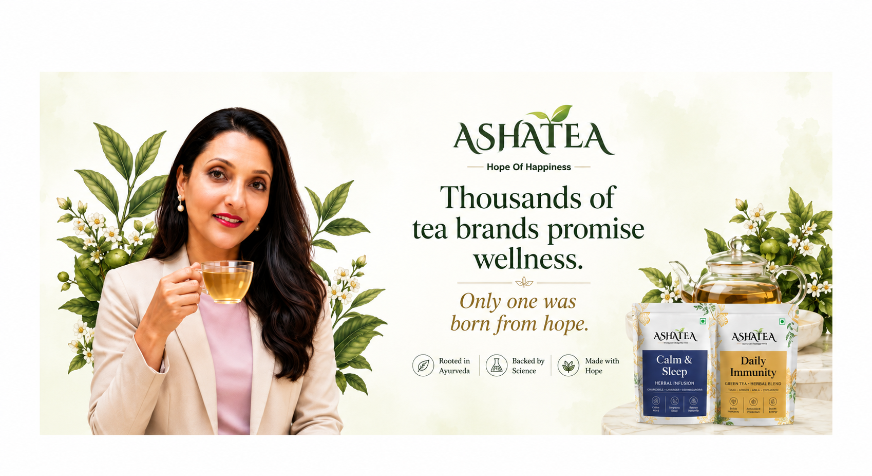 Founder of Asha Tea Company sharing the story behind Asha Tea and its wellness mission.