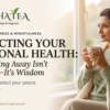 Asha Tea Company blog banner titled "Protecting Your Emotional Health: Why Walking Away Isn't Weakness—It's Wisdom" featuring a woman holding a cup of tea by a bright window.