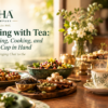 Entertaining with tea with chai, food pairings and spices on a table